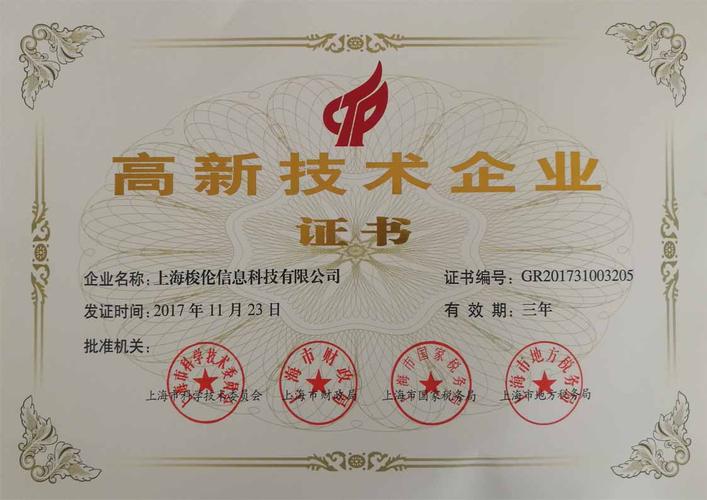 上海梭伦的公司荣誉:行业内科技实力我们是真正的